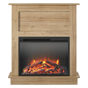 Ameriwood Home Ellsworth Electric Fireplace with Mantel - Natural