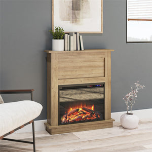 Ameriwood Home Ellsworth Electric Fireplace with Mantel - Natural