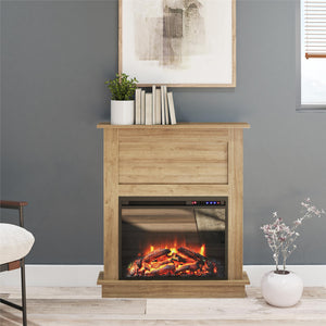 Ameriwood Home Ellsworth Electric Fireplace with Mantel - Natural