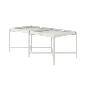 Ameriwood Home Poly Coffee Table with Removable Tray Top - White