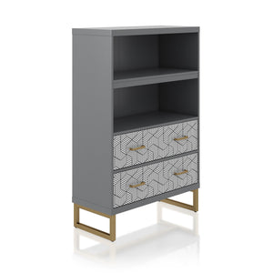 CosmoLiving Scarlett Bookcase with Drawers - Graphite Grey