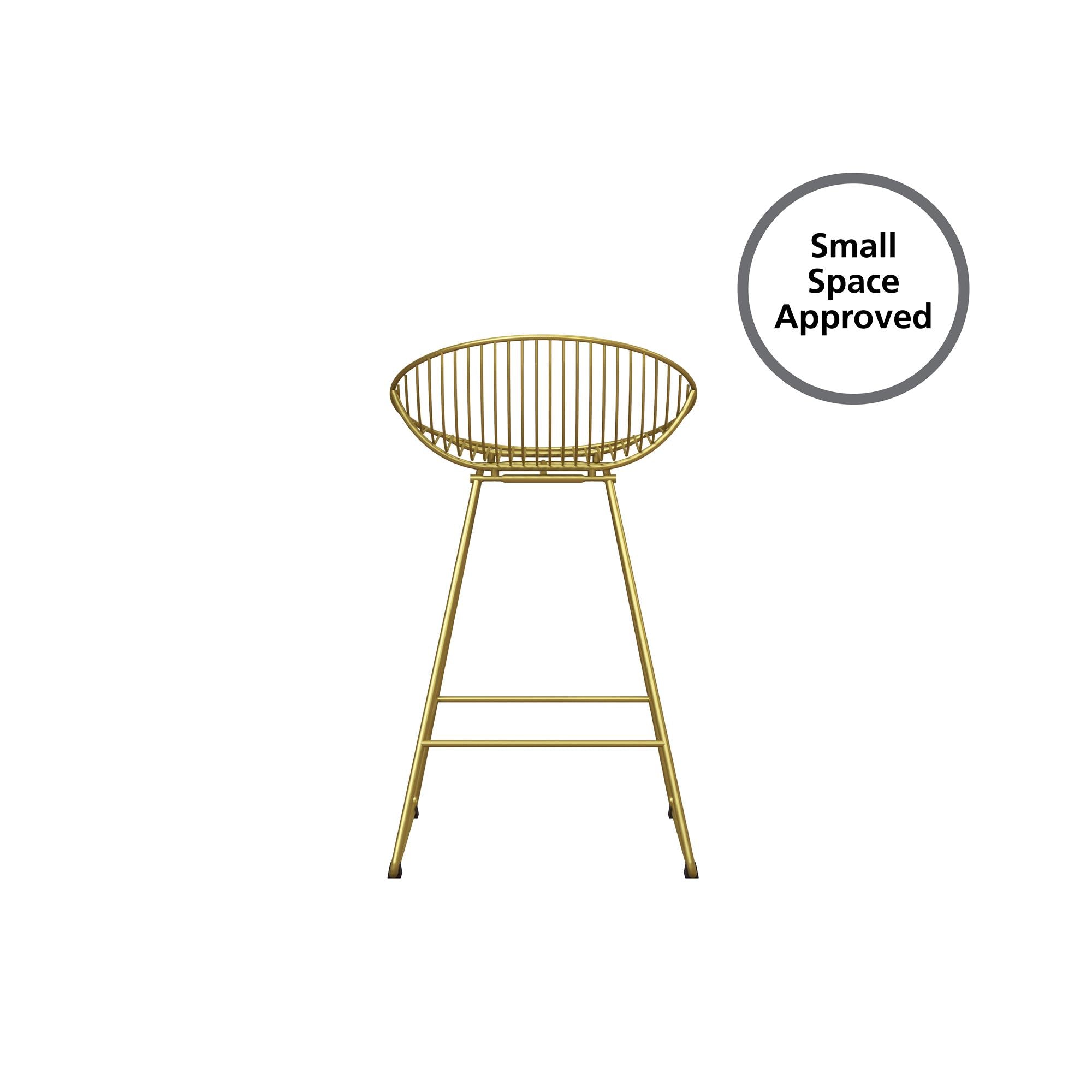 CosmoLiving Ellis Wire Counter Height Bar Stool - Gold