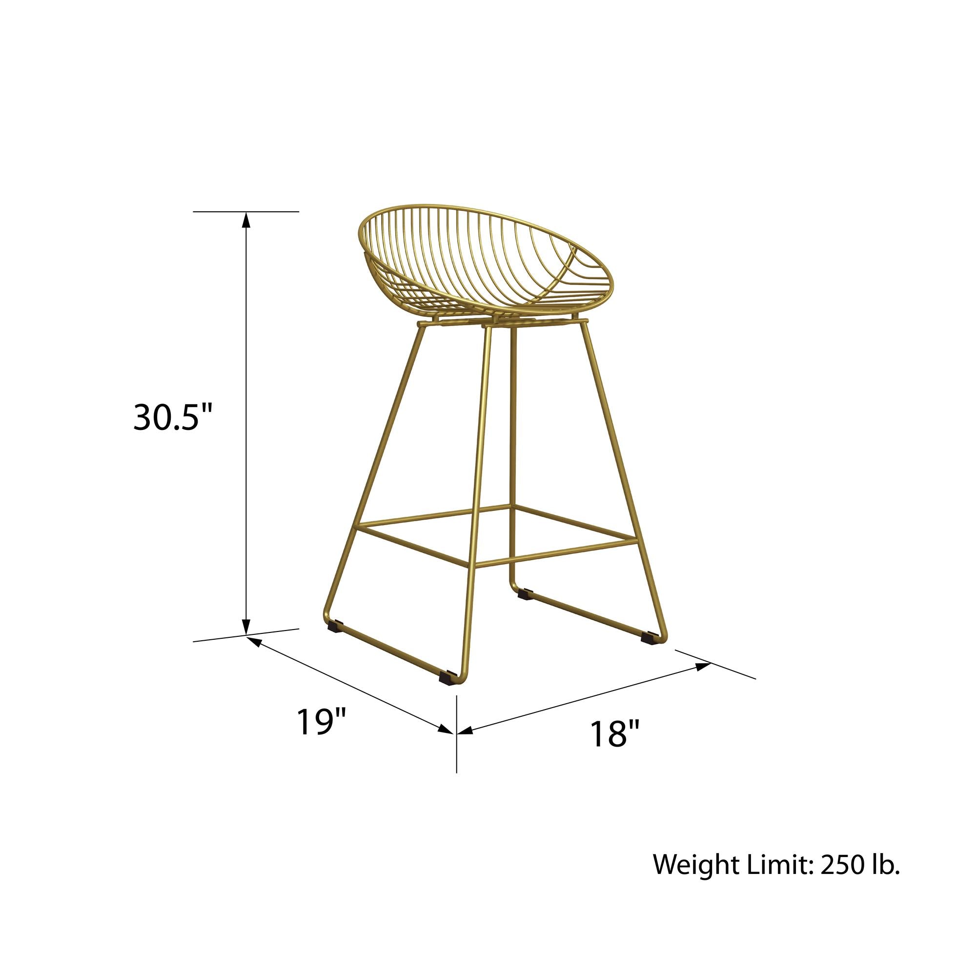 CosmoLiving Ellis Wire Counter Height Bar Stool - Gold
