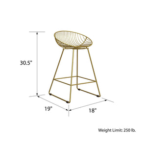 CosmoLiving Ellis Wire Counter Height Bar Stool - Gold