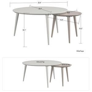 CosmoLiving Carnegie Nesting Tables - White