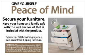 CosmoLiving Camila 5 Shelf Bookcase - White