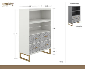 CosmoLiving Scarlett Bookcase with Drawers - Graphite Grey