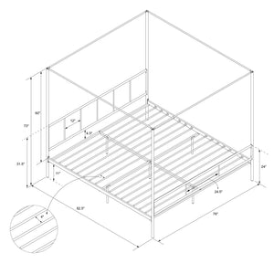 Novogratz Marion Canopy Bed - White - King