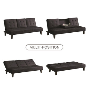DHP Madison Futon with CupHolder - Black
