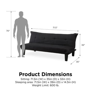 DHP Lodge Futon Sofa Bed - Black