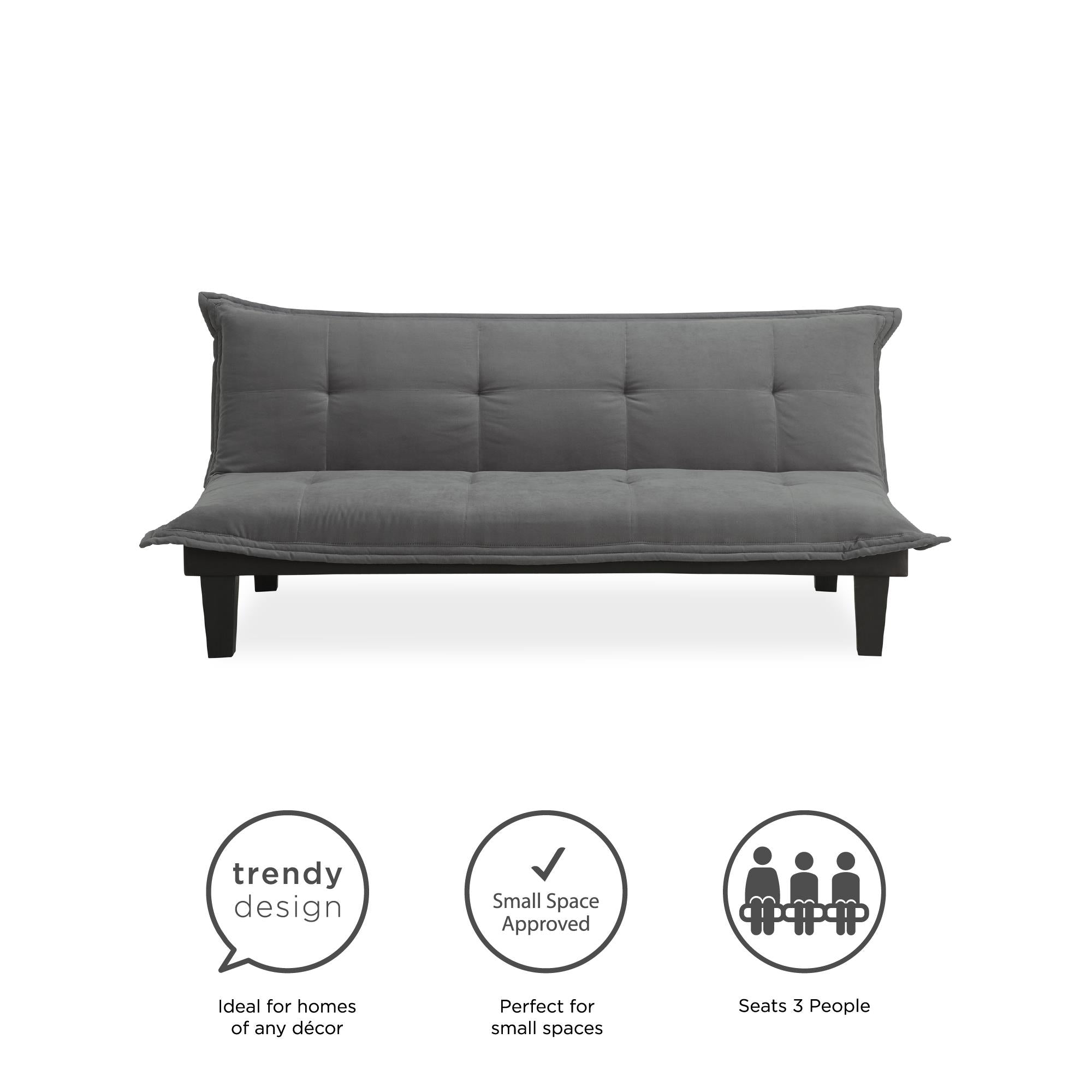 DHP Lodge Futon Sofa Bed - Dark Gray
