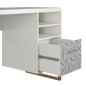 CosmoLiving Scarlett Single Pedestal Desk - White