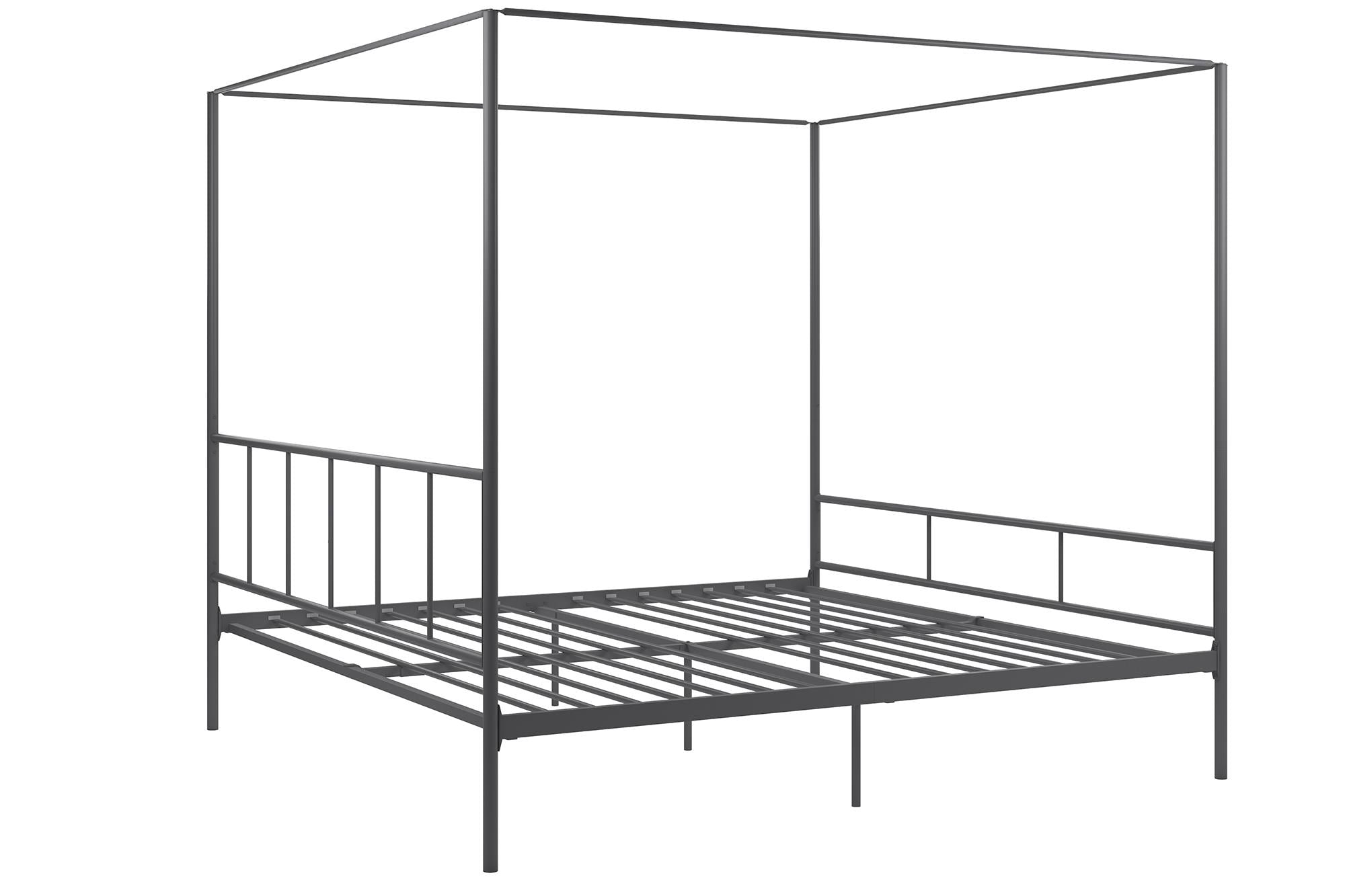 Novogratz Marion Canopy Bed - Dark Gray - King