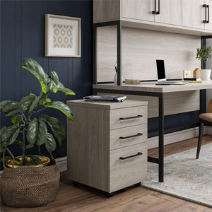 Ameriwood Home Parkside Mobile File Cabinet - Natural White Oak