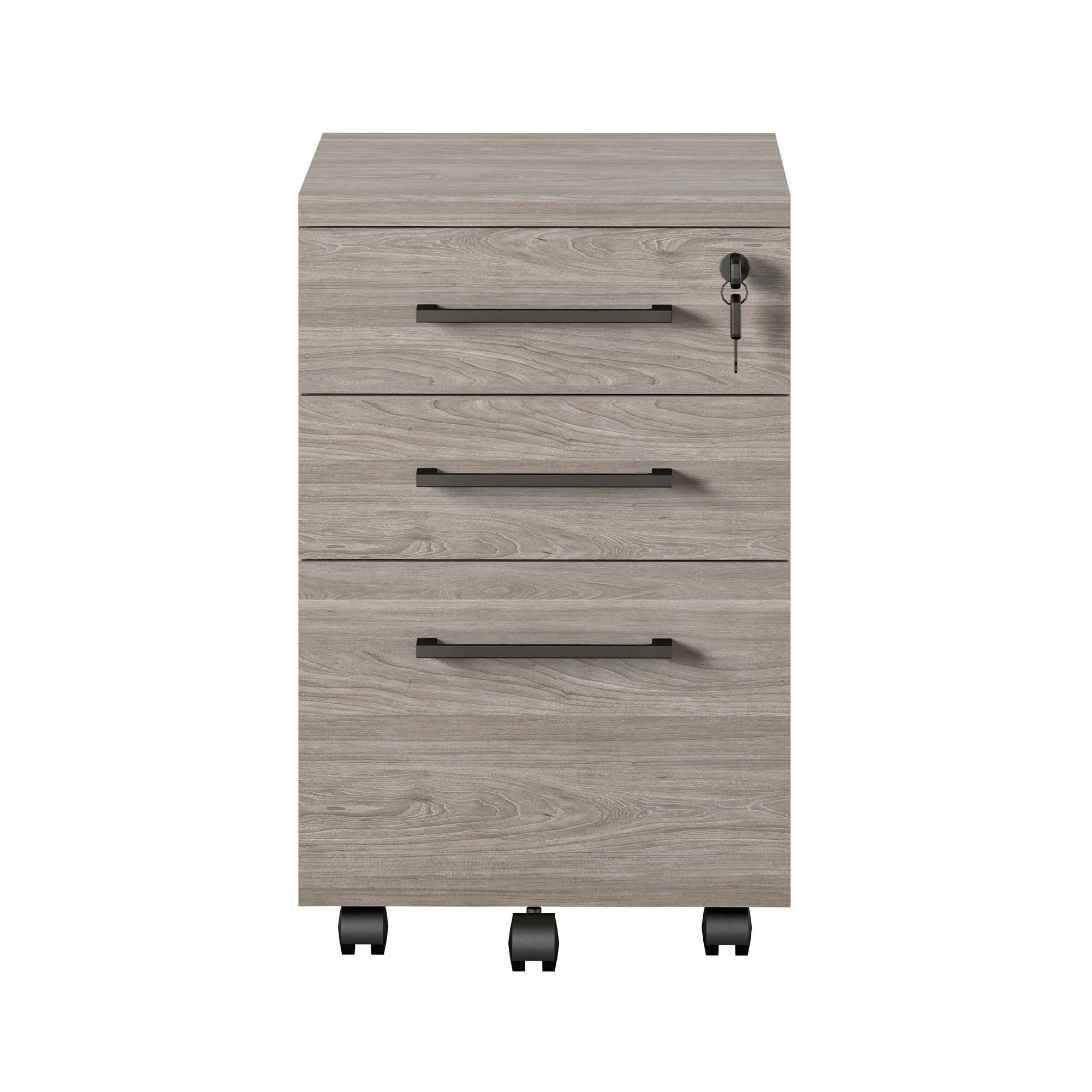 Ameriwood Home Parkside Mobile File Cabinet - Natural White Oak