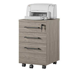 Ameriwood Home Parkside Mobile File Cabinet - Natural White Oak