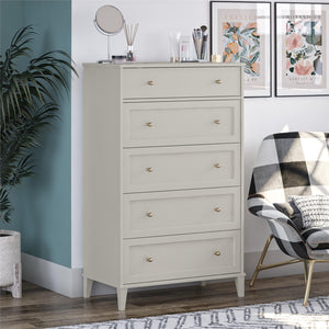 Ameriwood Home Monticello Tall 5 Drawer Dresser - Sharkey Grey
