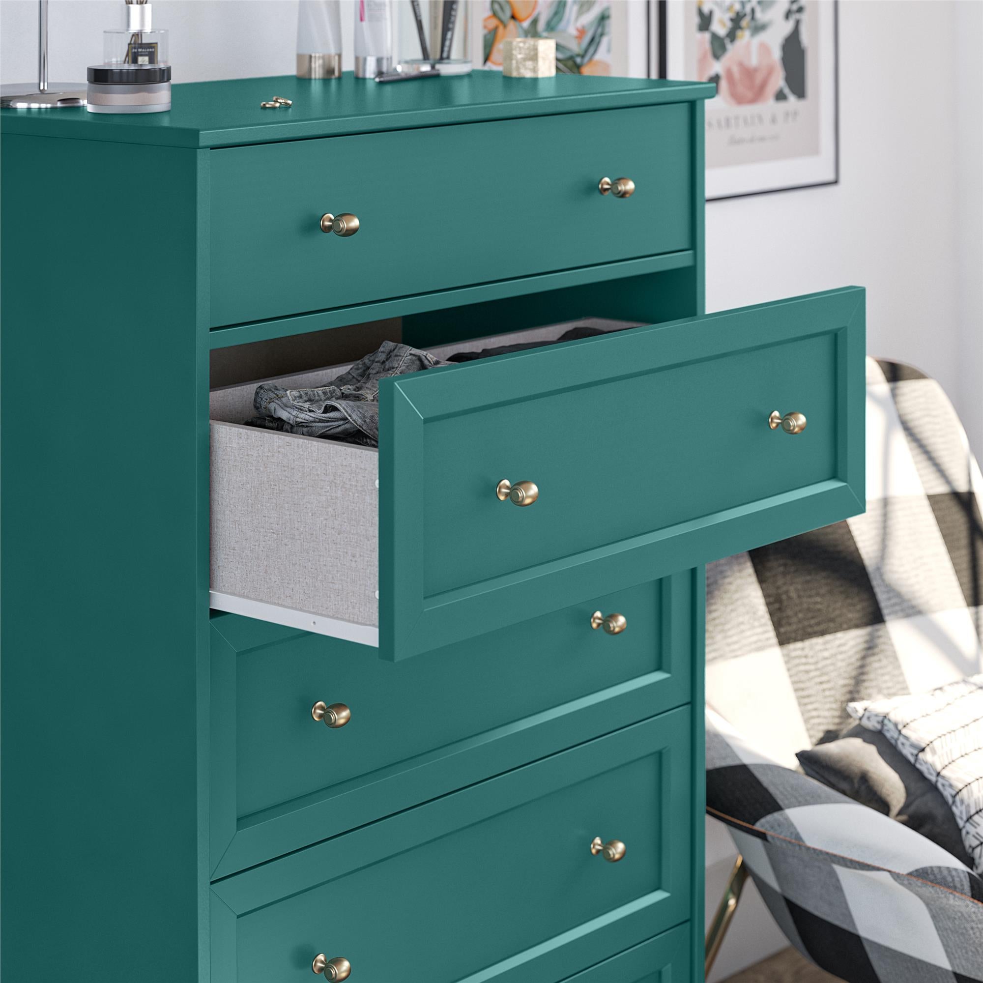 Ameriwood Home Monticello Tall 5 Drawer Dresser - Emerald Green