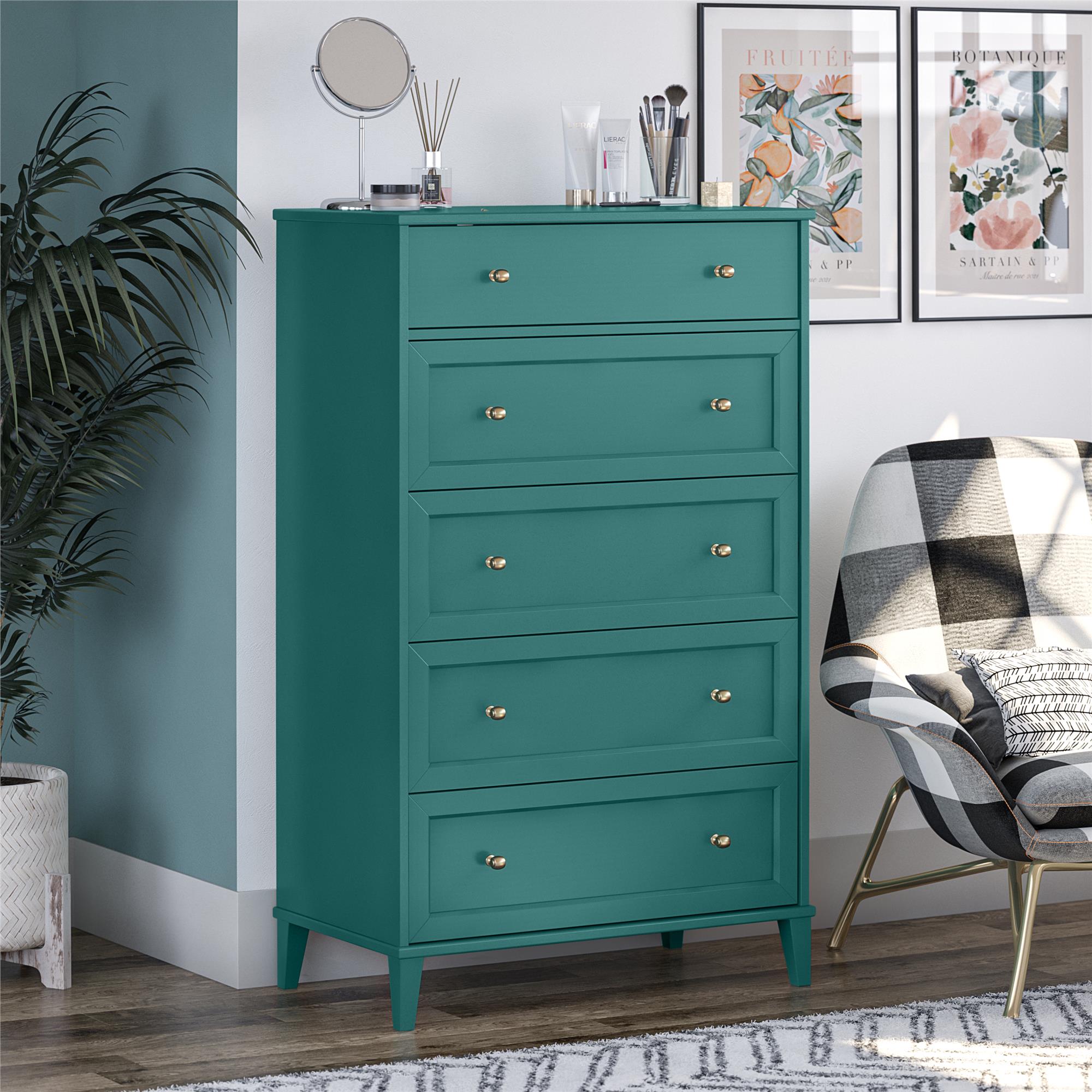 Ameriwood Home Monticello Tall 5 Drawer Dresser - Emerald Green
