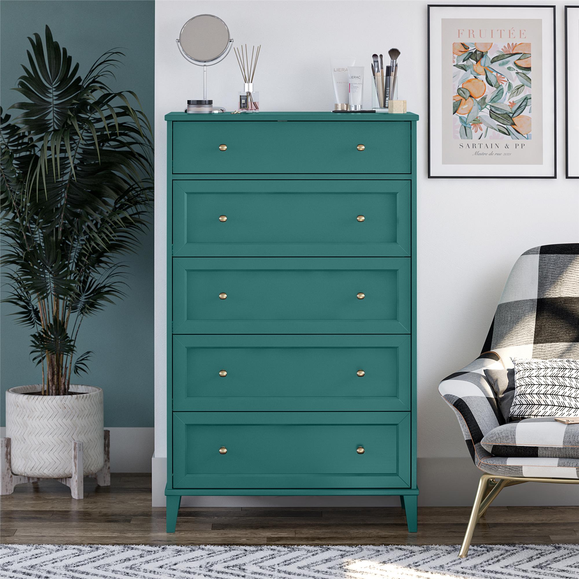 Ameriwood Home Monticello Tall 5 Drawer Dresser - Emerald Green