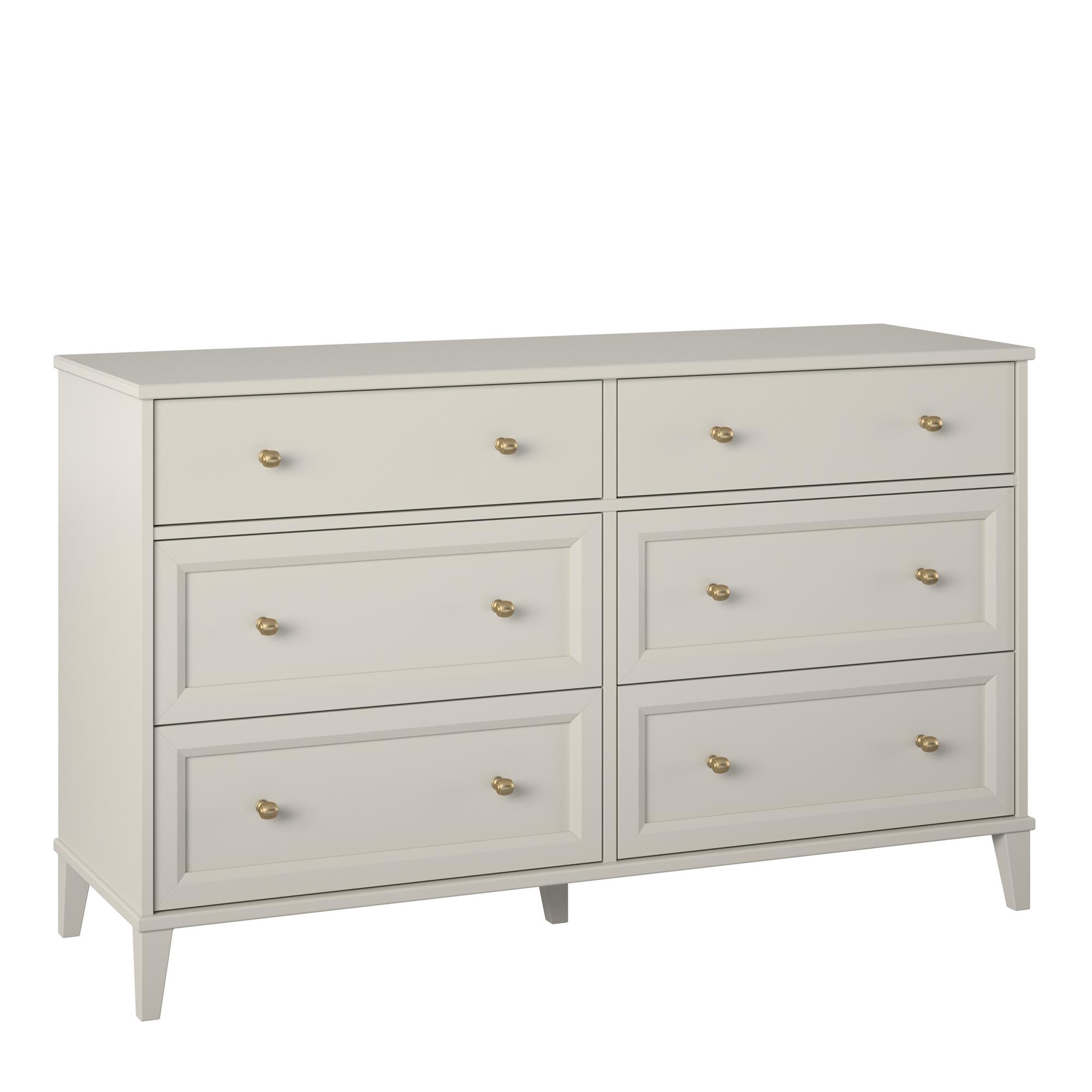 Ameriwood Home Monticello Wide 6-Drawer Dresser - Sharkey Grey