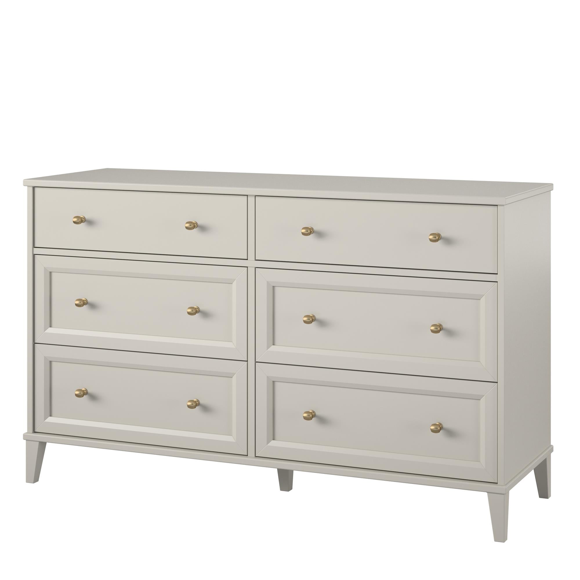 Ameriwood Home Monticello Wide 6-Drawer Dresser - Sharkey Grey