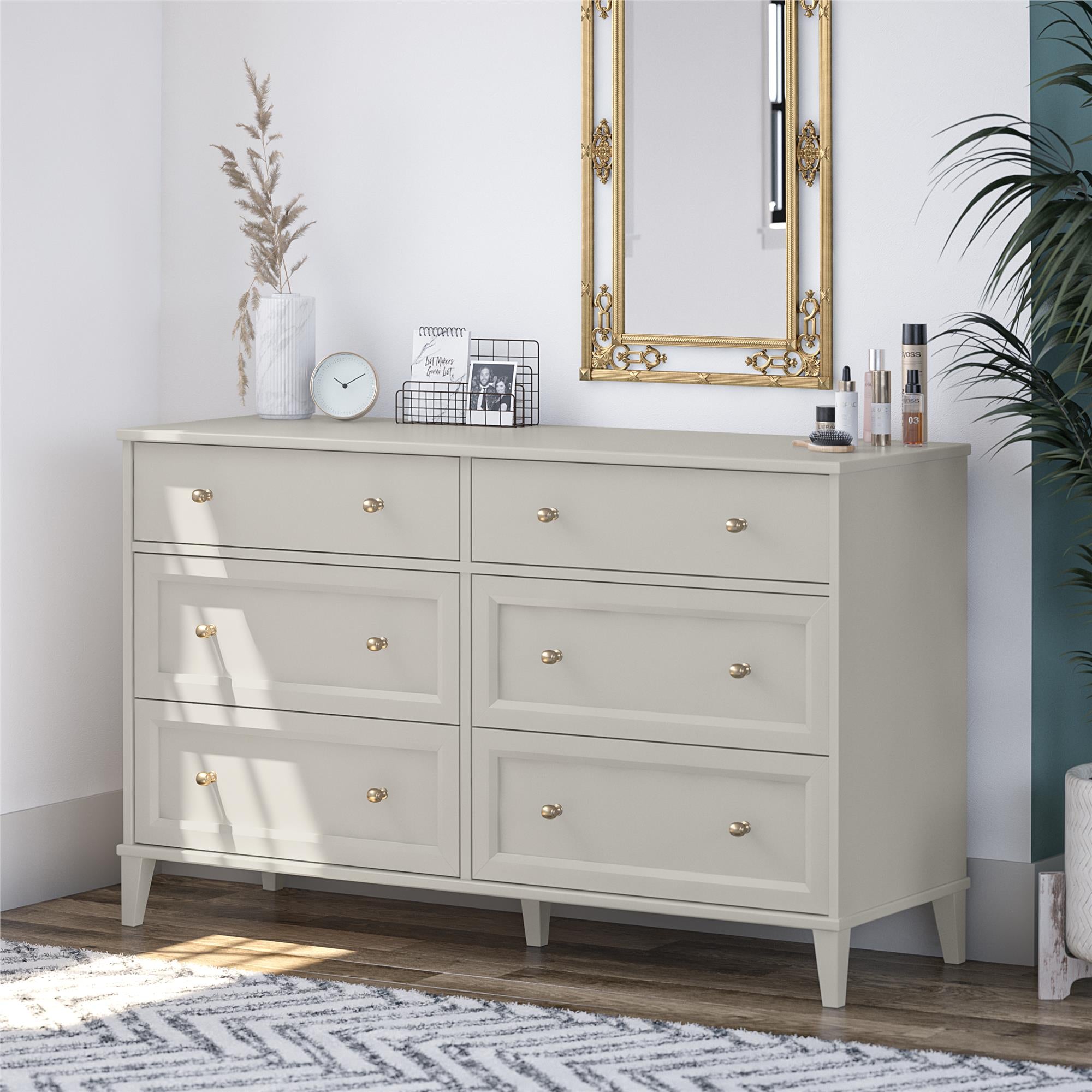Ameriwood Home Monticello Wide 6-Drawer Dresser - Sharkey Grey
