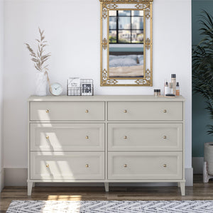 Ameriwood Home Monticello Wide 6-Drawer Dresser - Sharkey Grey