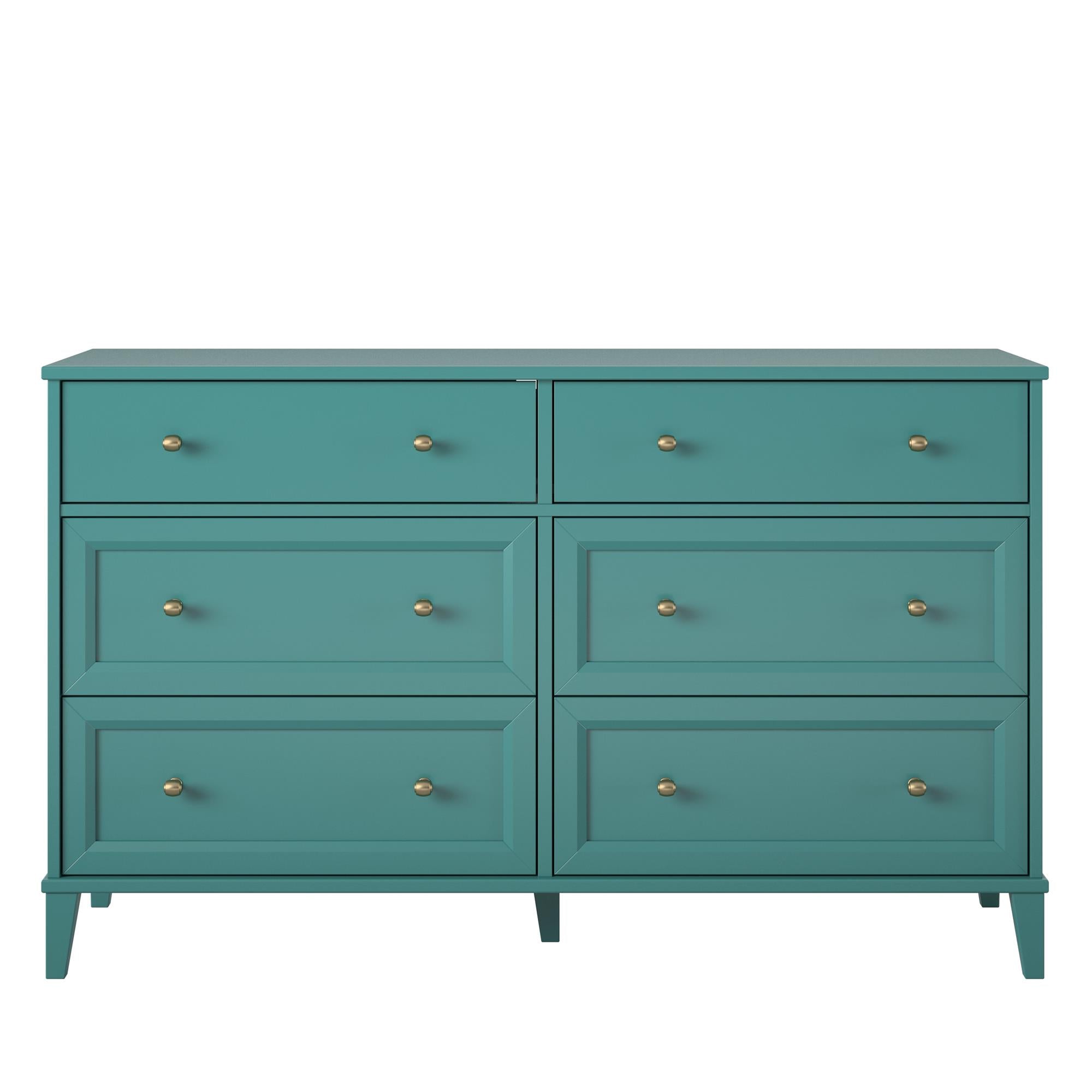 Ameriwood Home Monticello Wide 6-Drawer Dresser - Emerald Green