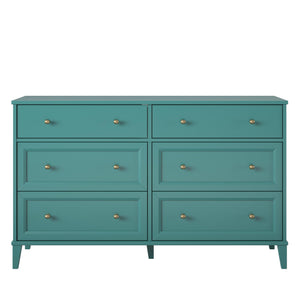 Ameriwood Home Monticello Wide 6-Drawer Dresser - Emerald Green