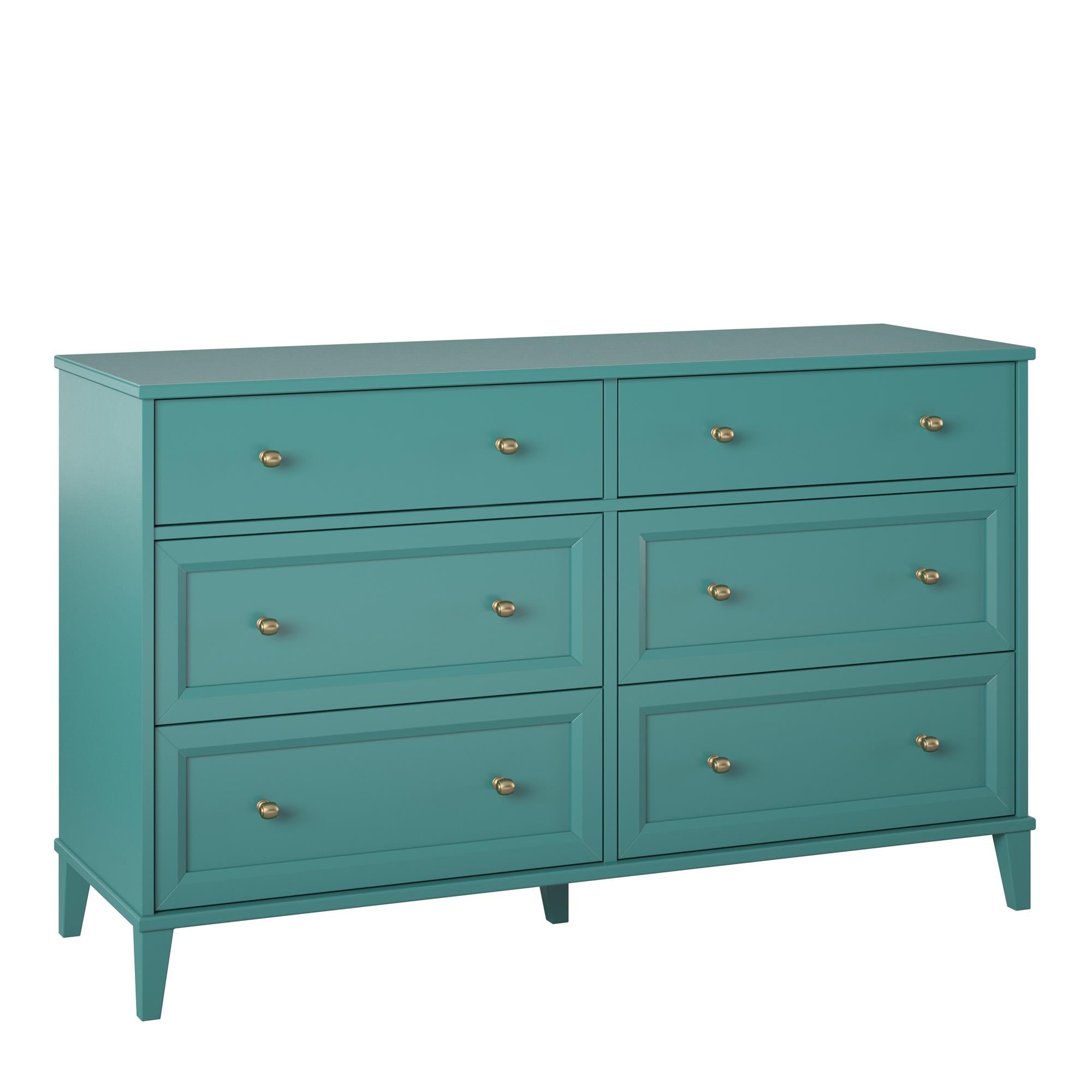 Ameriwood Home Monticello Wide 6-Drawer Dresser - Emerald Green