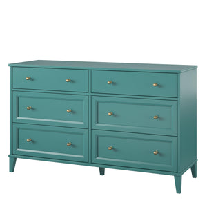 Ameriwood Home Monticello Wide 6-Drawer Dresser - Emerald Green