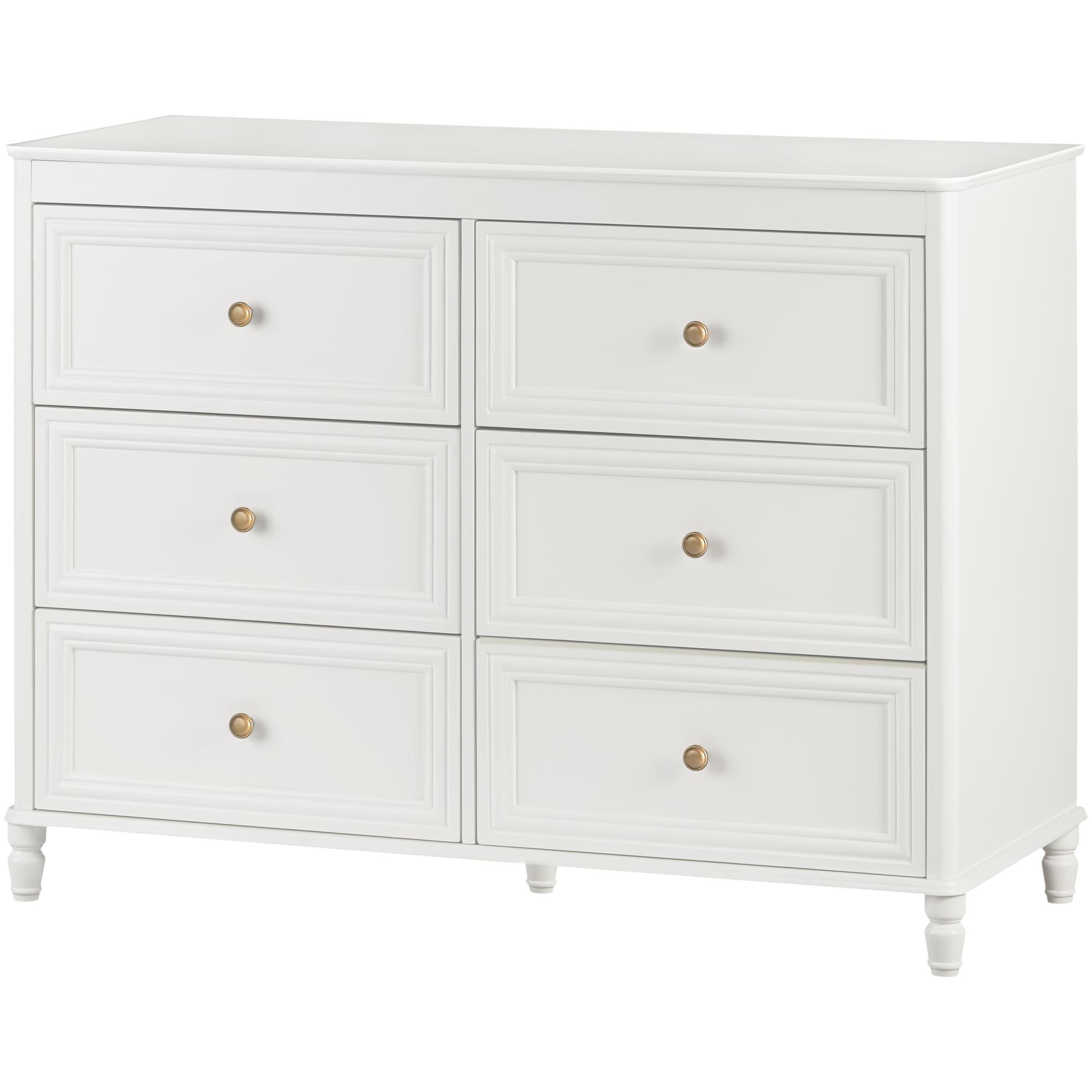 Piper Kids' 6-Drawer Dresser, Ivory White - Cream