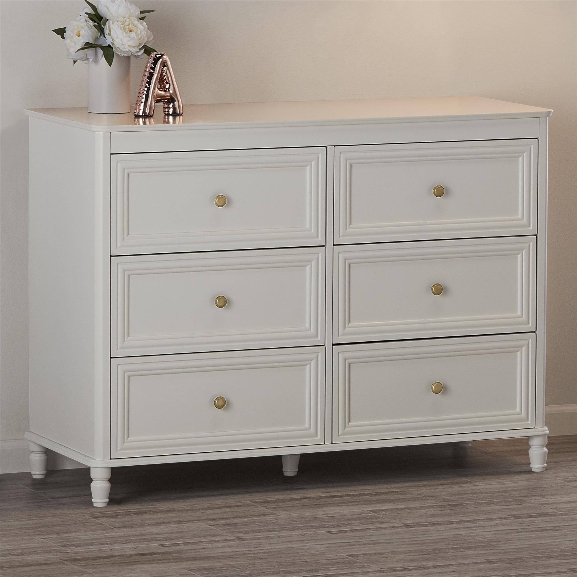 Piper Kids' 6-Drawer Dresser, Ivory White - Cream