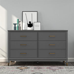 CosmoLiving Westerleigh 6 Drawer Dresser - Graphite Grey