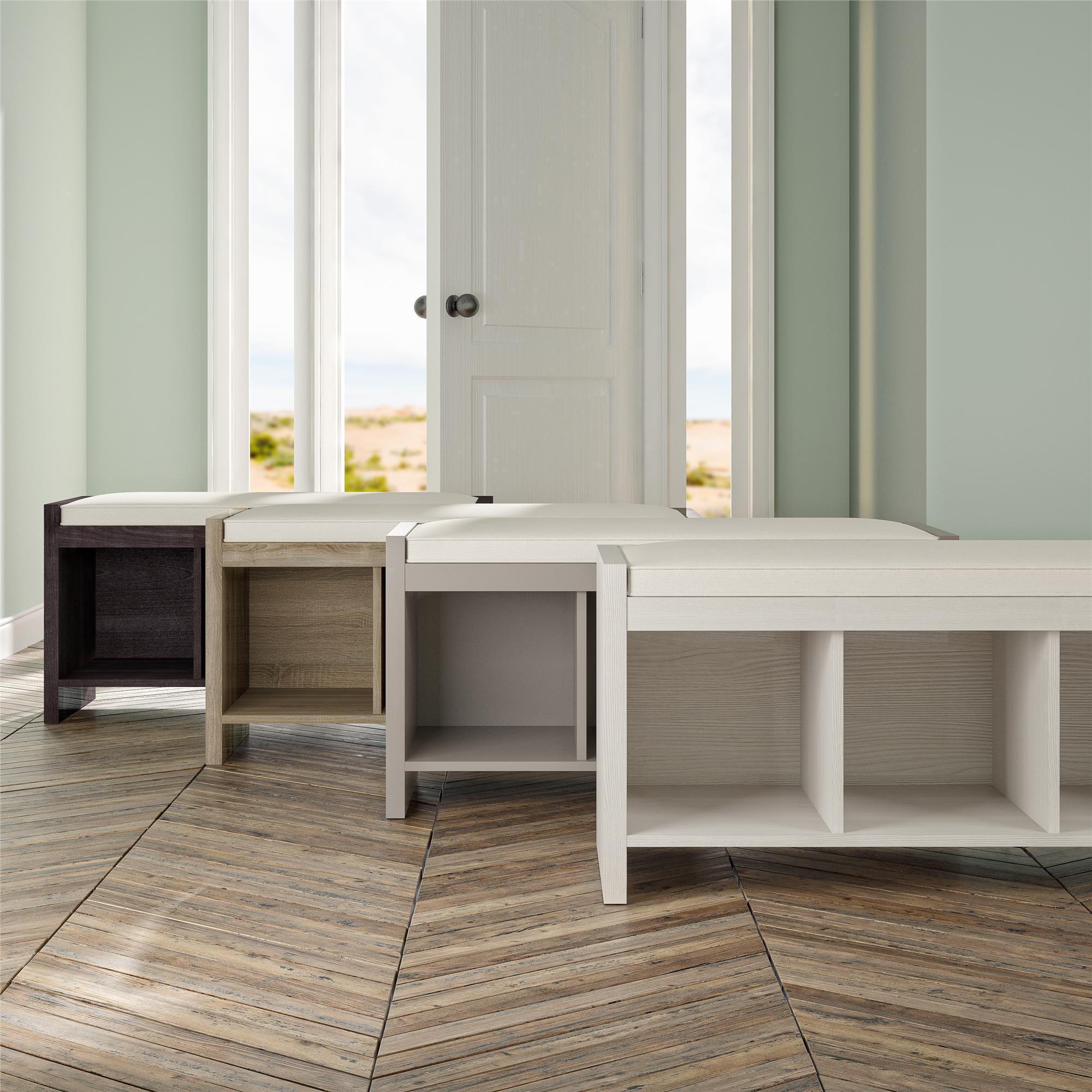 Ameriwood Home Penelope Entryway Storage Bench with Cushion - Taupe