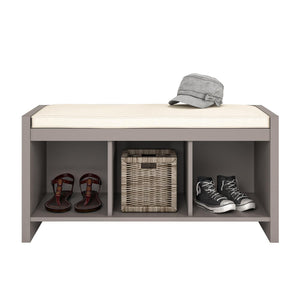 Ameriwood Home Penelope Entryway Storage Bench with Cushion - Taupe