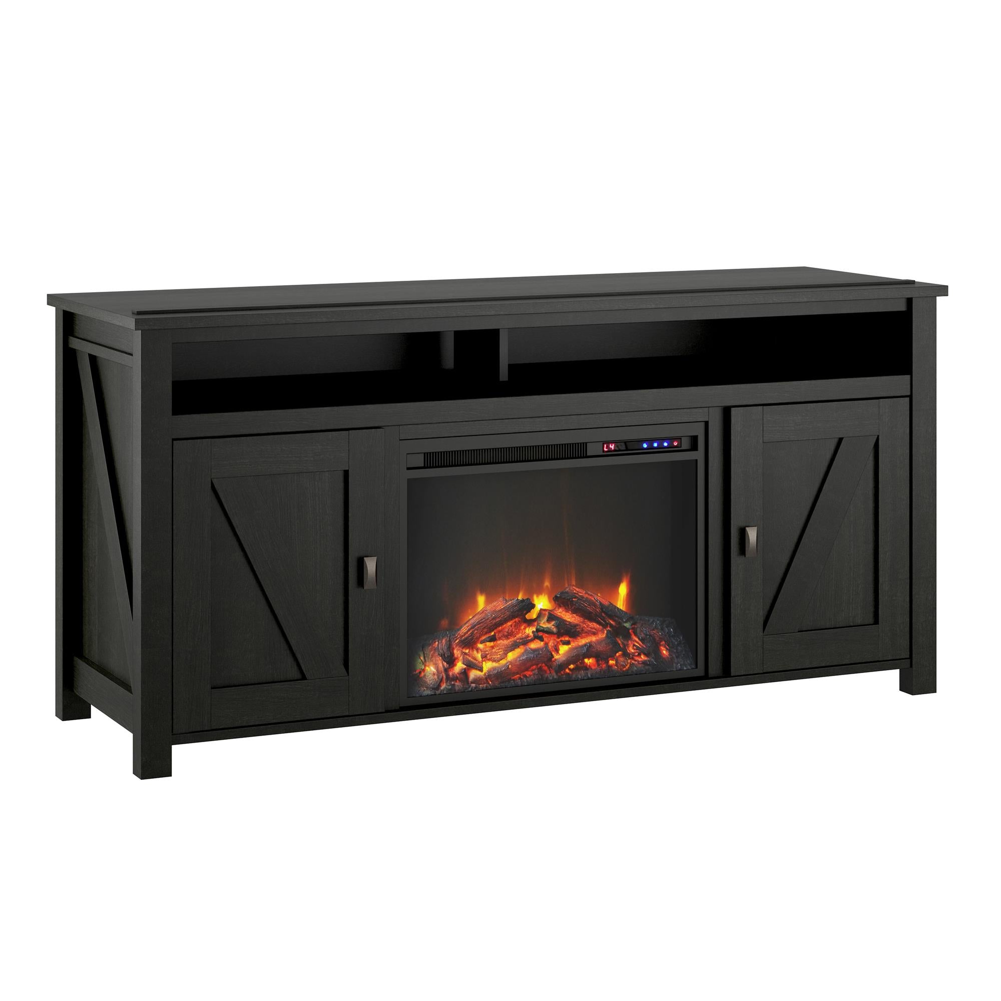 Ameriwood Home Farmington Electric Fireplace TV Console for TVs up to 60" - Black Oak