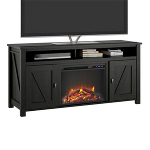 Ameriwood Home Farmington Electric Fireplace TV Console for TVs up to 60" - Black Oak