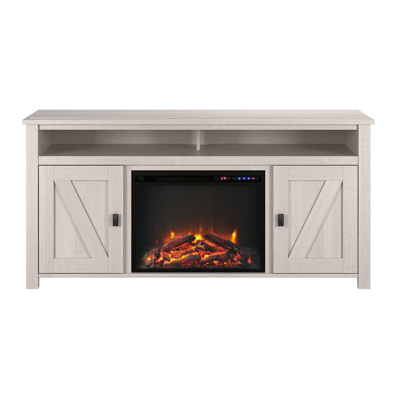Ameriwood Home Farmington Electric Fireplace TV Console for TVs up to 60" - Ivory Oak