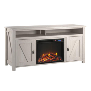 Ameriwood Home Farmington Electric Fireplace TV Console for TVs up to 60" - Ivory Oak
