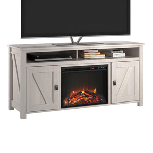 Ameriwood Home Farmington Electric Fireplace TV Console for TVs up to 60" - Ivory Oak