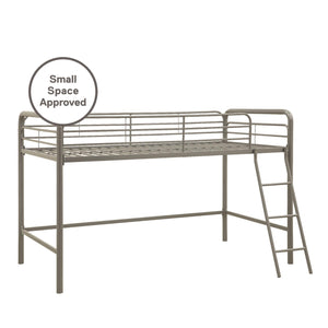 DHP Jett Kids' Low Loft Bed - Silver - Twin