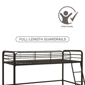 DHP Jett Kids' Low Loft Bed - Black - Twin