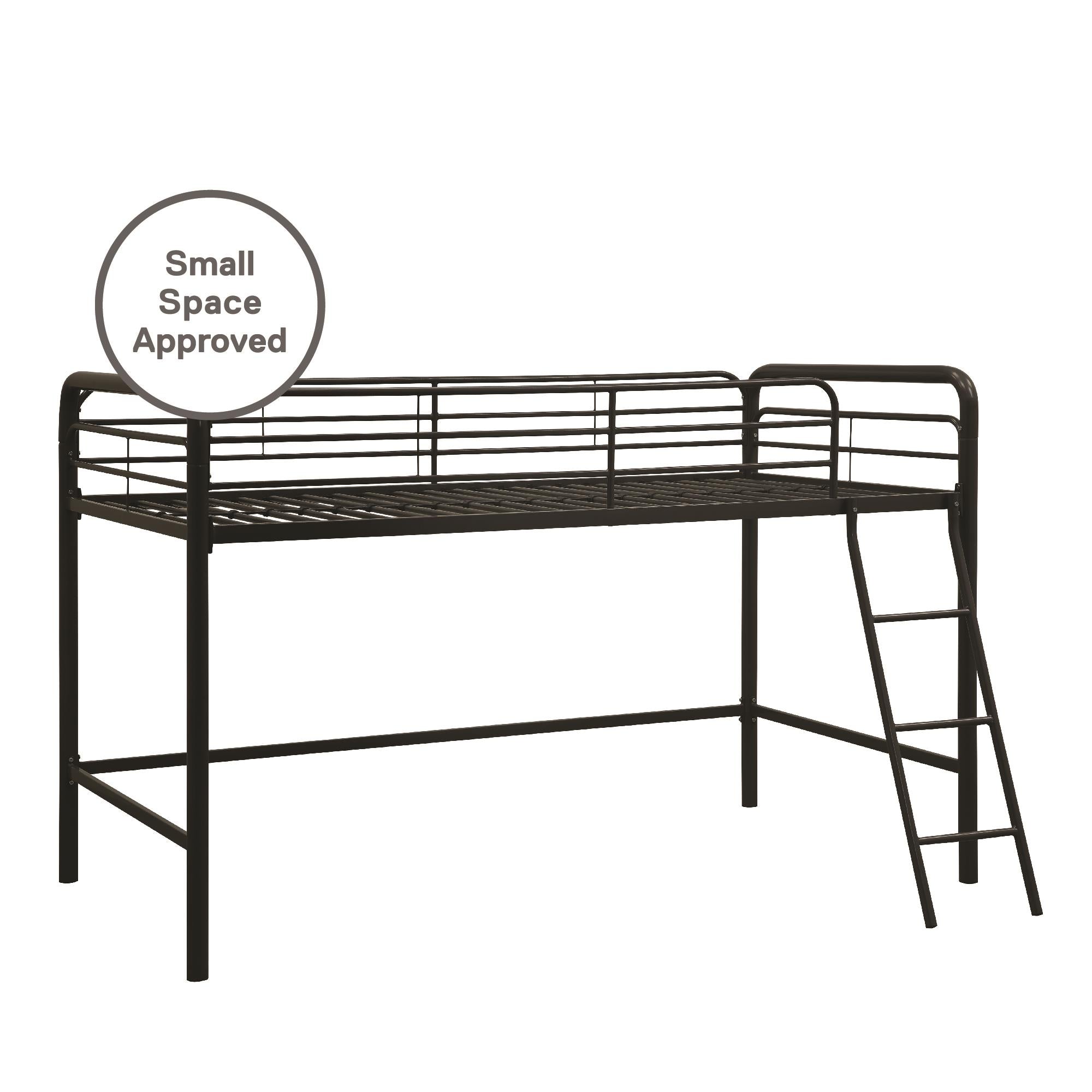 DHP Jett Kids' Low Loft Bed - Black - Twin