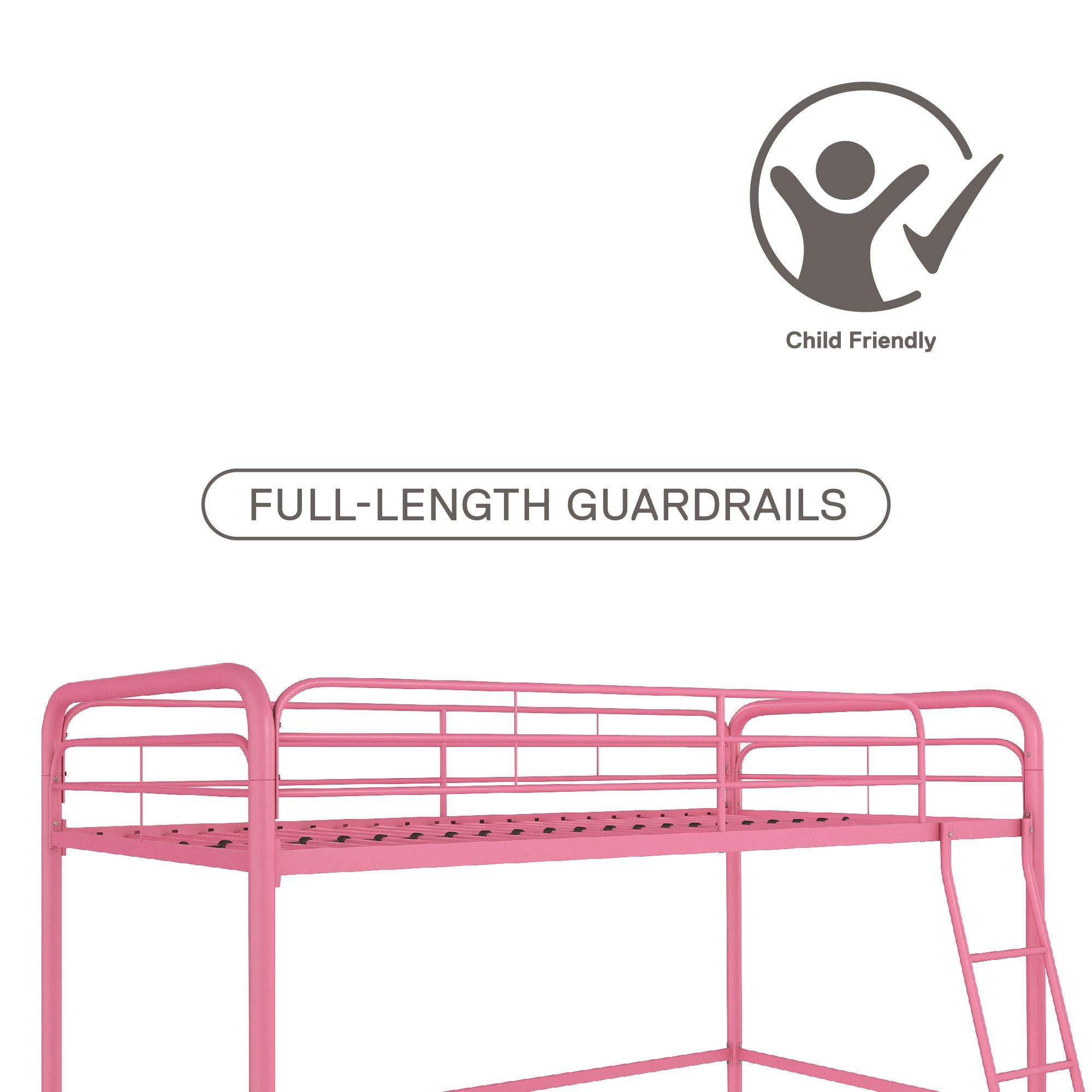 DHP Jett Kids' Low Loft Bed - Pink - Twin