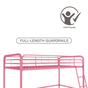 DHP Jett Kids' Low Loft Bed - Pink - Twin