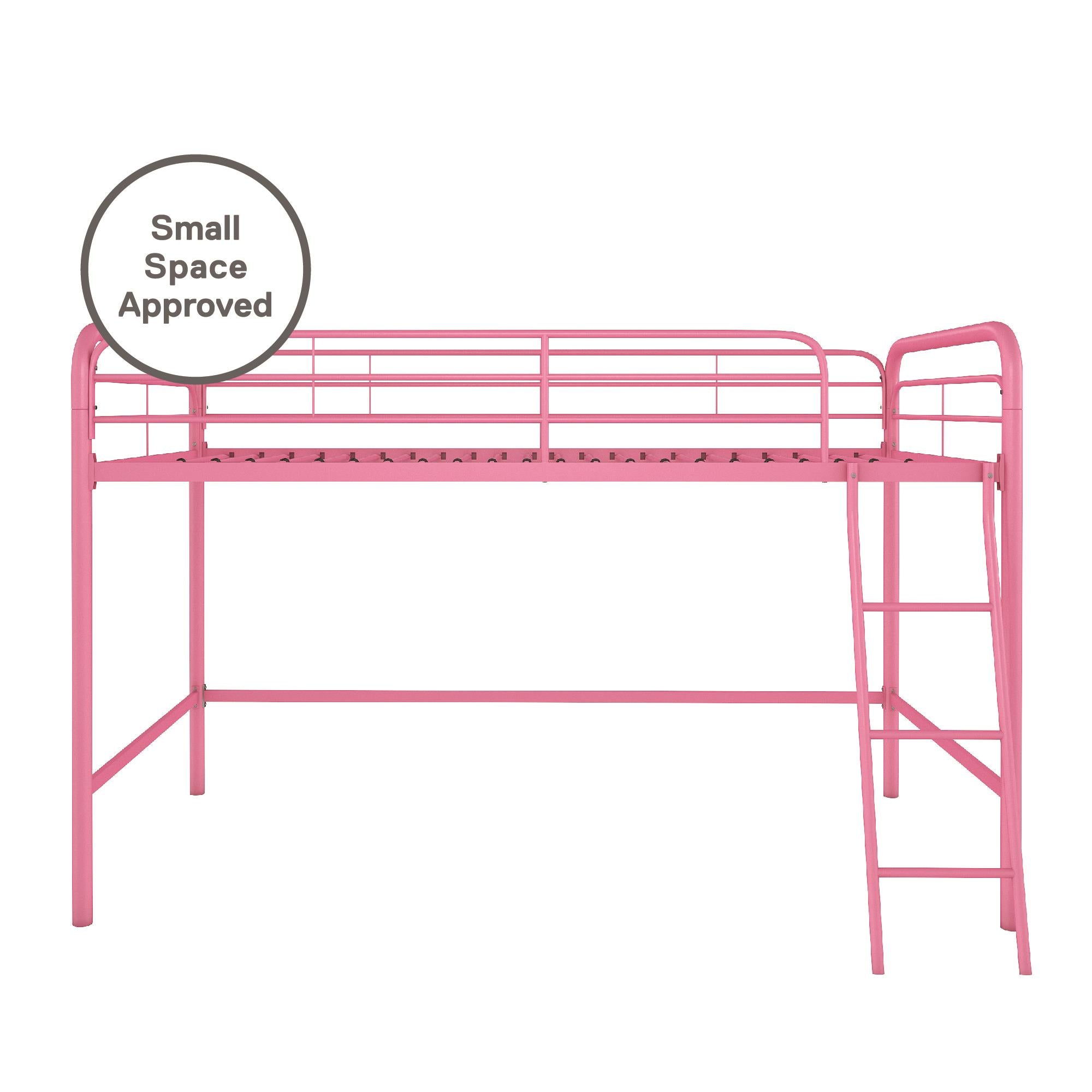 DHP Jett Kids' Low Loft Bed - Pink - Twin