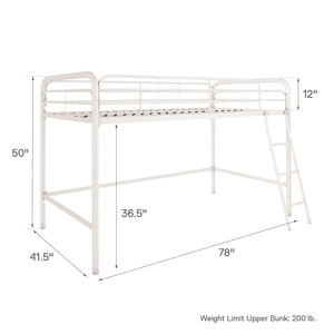 DHP Jett Kids' Low Loft Bed - White - Twin