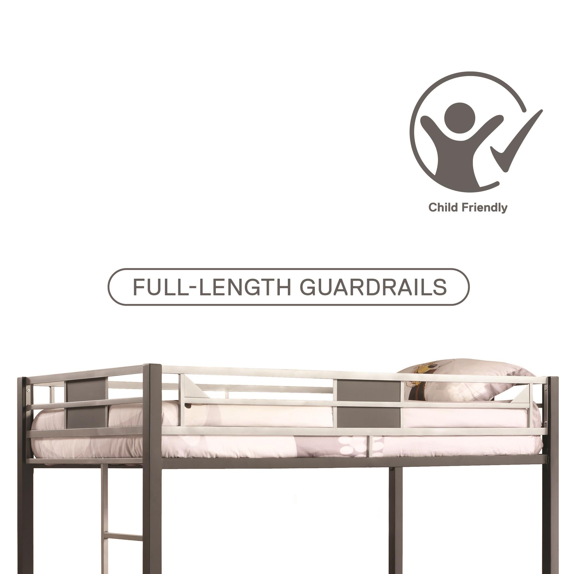 DHP Silver Screen Kids' Loft Bed - Black - Twin